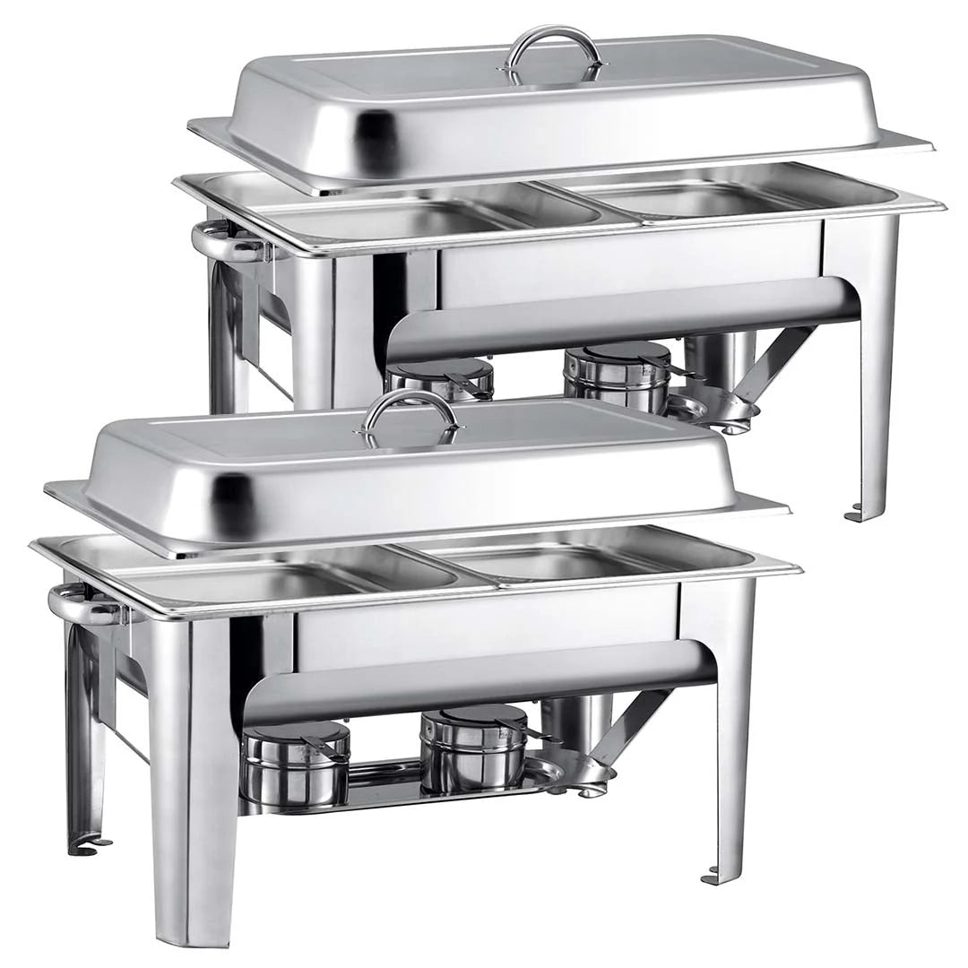 SOGA 4X 9L Stainless Steel 2 Pans Bain-marie Chafing Catering Dish Buffet Food Warmer