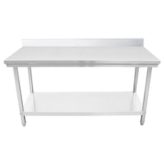 SOGA Commercial Catering Kitchen Stainless Steel Prep Work Bench Table with Back-splash 80*70*85cm