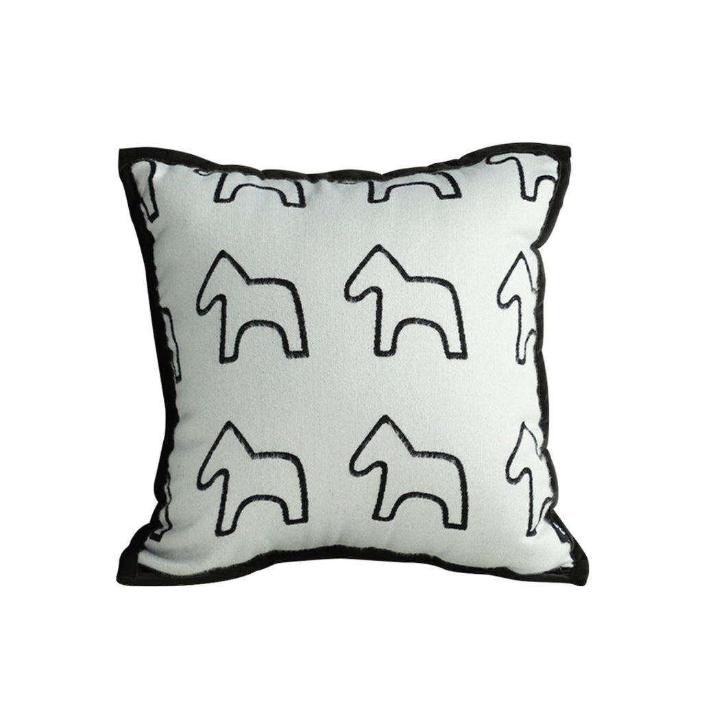 SOGA 45cm Throw Pillow White Teddy Fleece Square Pony Design Decorative Cushion for Living Room $ 46.90