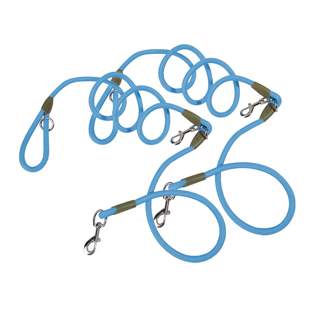 SOGA 2X 220cm Multifunction Hands-Free Rope Pet Cat Dog Puppy Double Ended Leash for Walking Training Tracking Obedience Blue $ 47.50