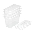 SOGA 200mm Clear Gastronorm GN Pan 1/3 Food Tray Storage Bundle of 4 with Lid $ 210.90