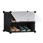 SOGA 2 Tier Shoe Rack Organizer Sneaker Footwear Storage Stackable Stand Cabinet Portable Wardrobe with Cover $ 33.50