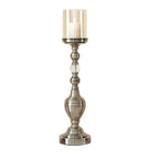 SOGA 49.5cm Glass Candlestick Candle Holder Stand Pillar Glass/Iron Metal $ 68.90