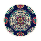 SOGA 90cm Round Rug Bohemian Circle Area Rug with Bohemian Geometric Pattern Anti-slip Doormat Home Decor $ 55.50
