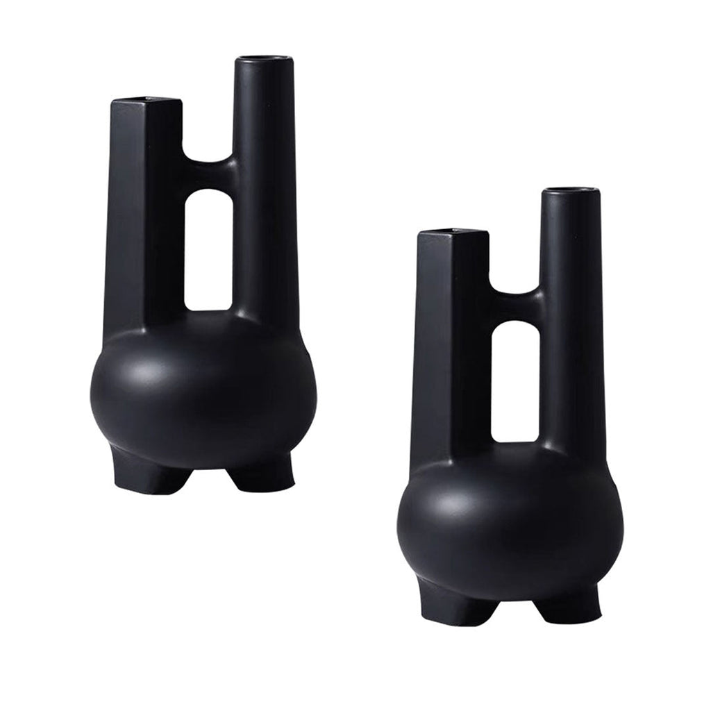 SOGA 2X Ornament Modern Geometric Vase Minimalist Double Tube Abstract Sculpture for Home Décor $ 301.90