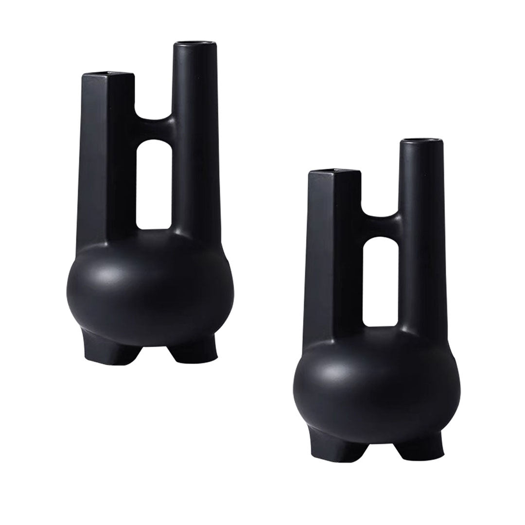 SOGA 2X Ornament Modern Geometric Vase Minimalist Double Tube Abstract Sculpture for Home Décor $ 301.90