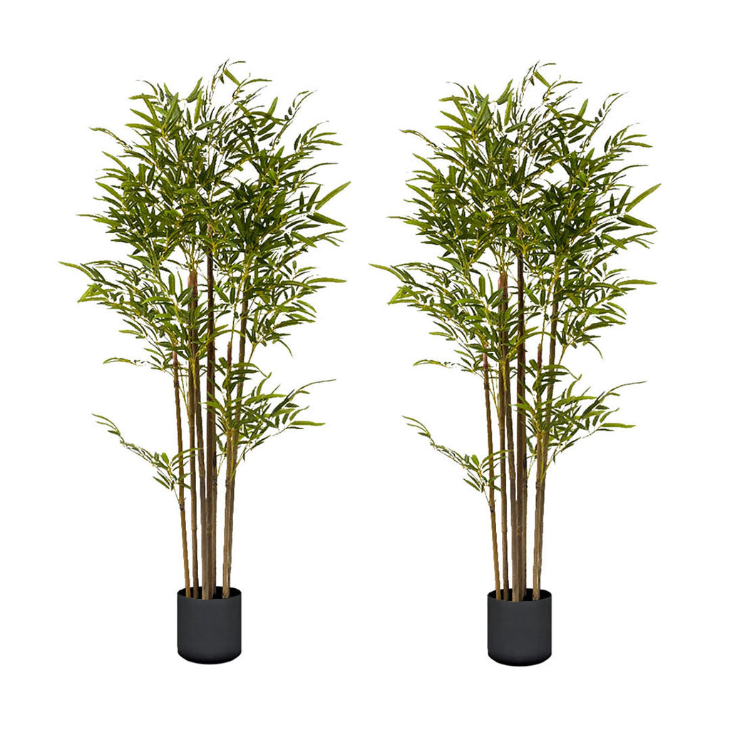 SOGA 2X 120cm Lucky Bamboo Tree Bambusa Vulgaris Artificial Plant w/ 7 Branches Home Accent Decor $ 226.90