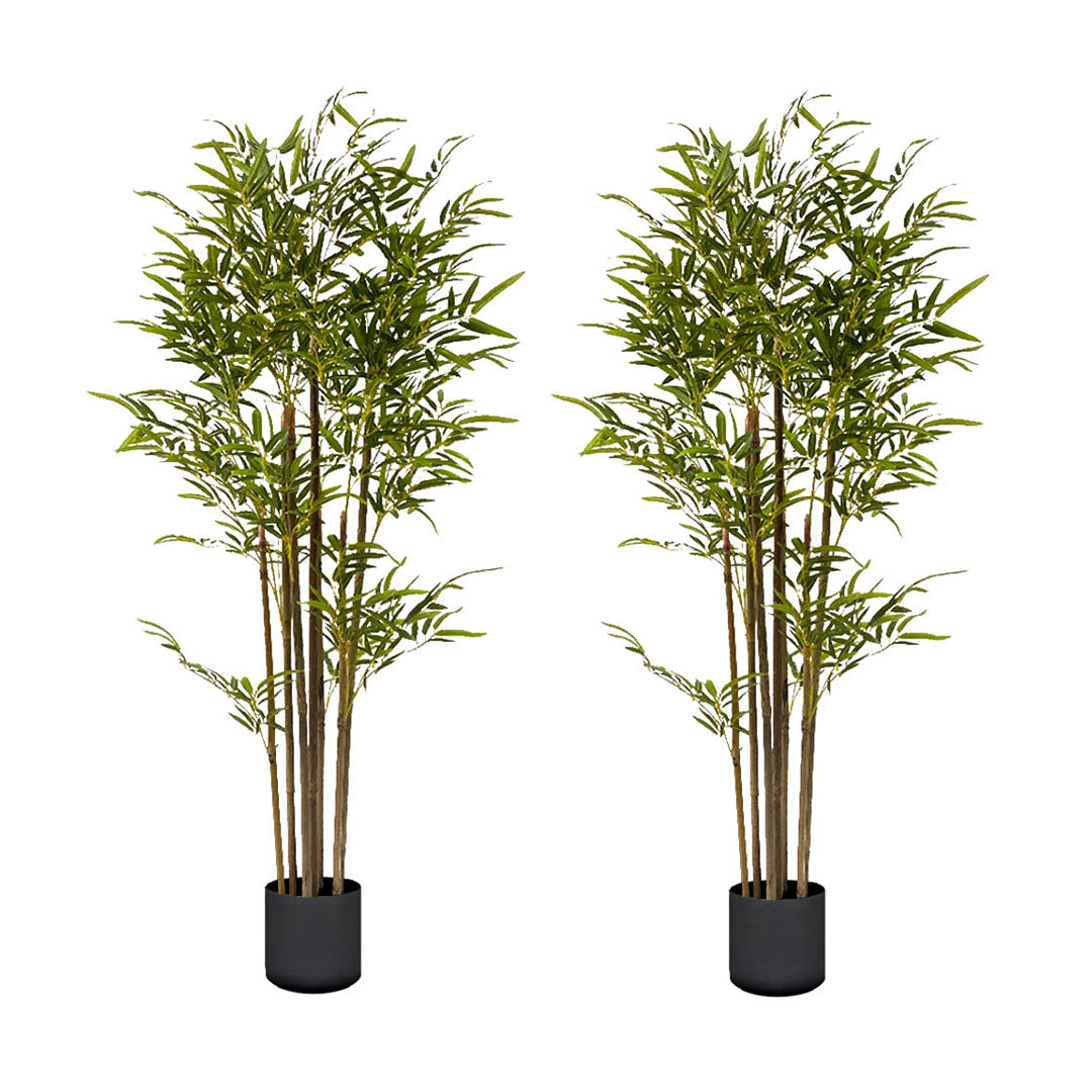 SOGA 2X 120cm Lucky Bamboo Tree Bambusa Vulgaris Artificial Plant w/ 7 Branches Home Accent Decor $ 226.90