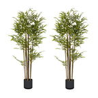 SOGA 2X 120cm Lucky Bamboo Tree Bambusa Vulgaris Artificial Plant w/ 7 Branches Home Accent Decor $ 226.90