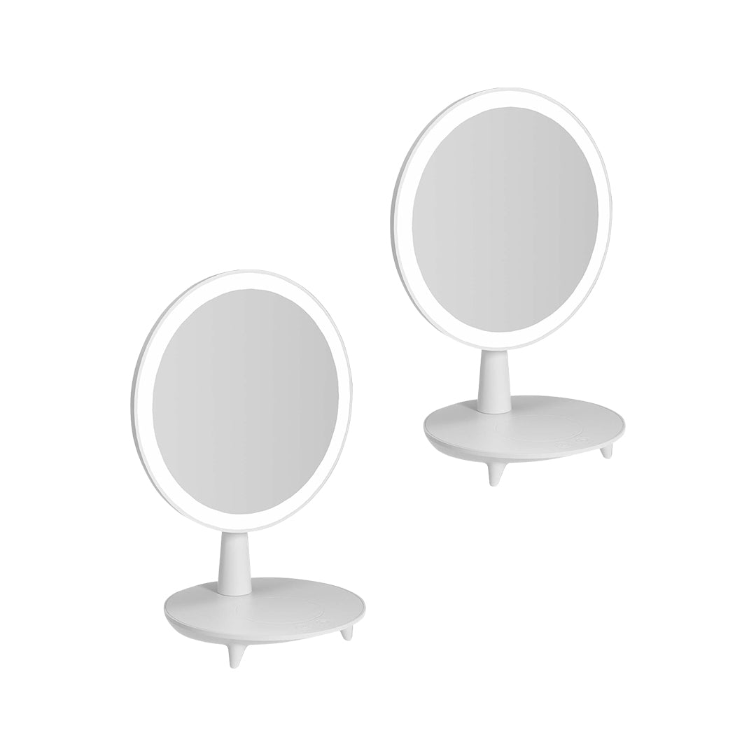 SOGA 2X Round White Rechargeable LED Light Makeup Mirror Tabletop Vanity Home Decor $ 86.50