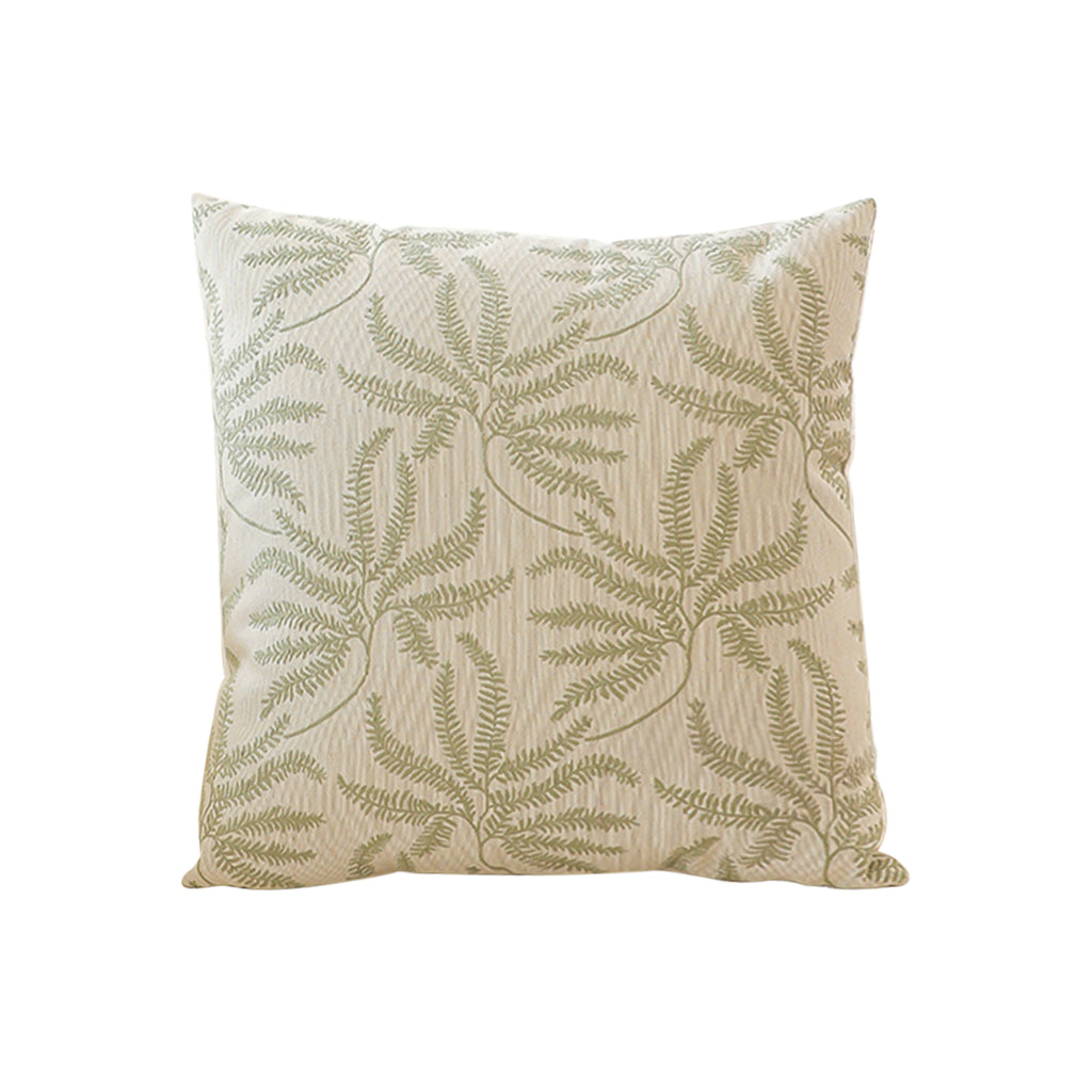 SOGA 50cm Botanical Green Fern Leaf Embroidered Decorative Throw Pillow $ 66.90