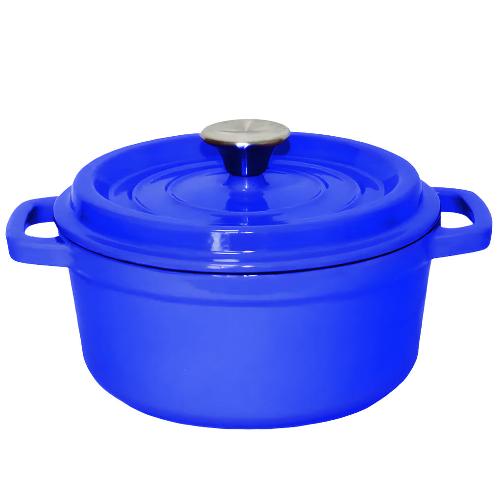 SOGA Cast Iron Enamel Porcelain Stewpot Casserole Stew Cooking Pot With Lid 3.6L Blue 24cm $ 111.50