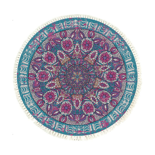 SOGA 120cm Mandala Area Rug for Living Room Lounge Bedroom Anti-slip Doormat Home Decor