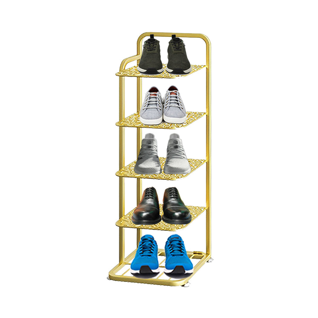 SOGA 5 Tier Gold Plated Metal Shoe Organizer Space Saving Portable Footwear Storage Shelf $ 73.50
