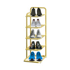 SOGA 5 Tier Gold Plated Metal Shoe Organizer Space Saving Portable Footwear Storage Shelf $ 73.50