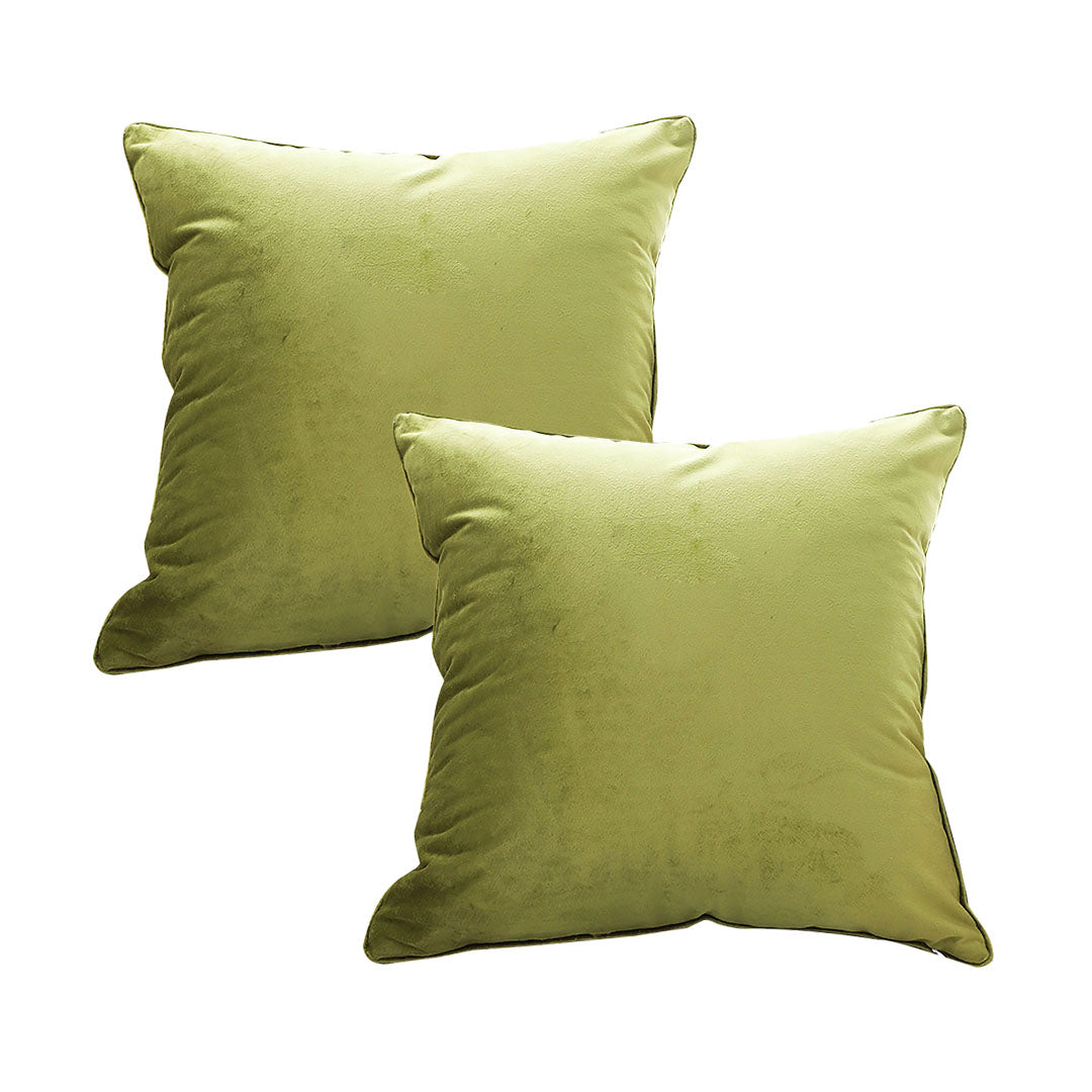 SOGA 2X 45cm Subtle Fluorescent Green Foliage Velvet Square Throw Pillow $ 90.90