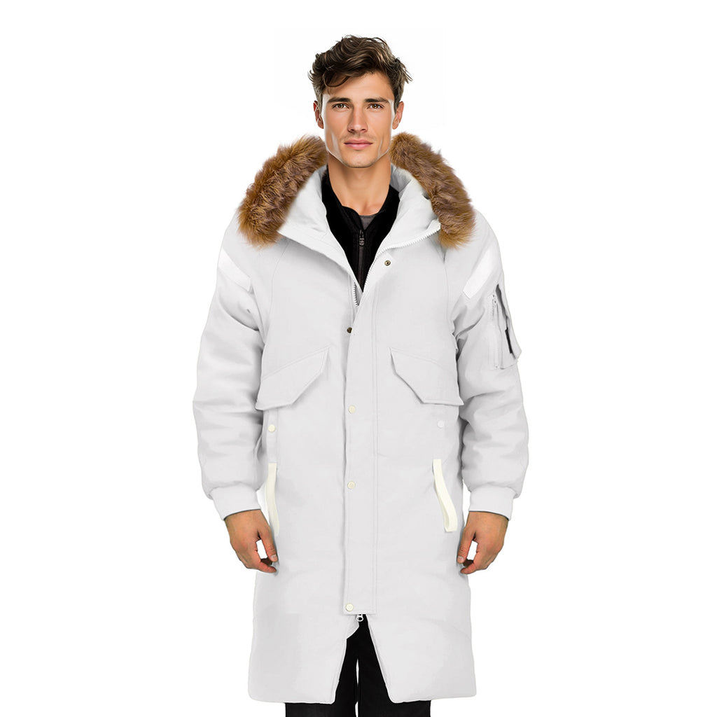 abbee White Winter Fur Hooded Thick Overcoat Jacket Stylish Lightweight Quilted Warm Puffer Coat $ 211.50