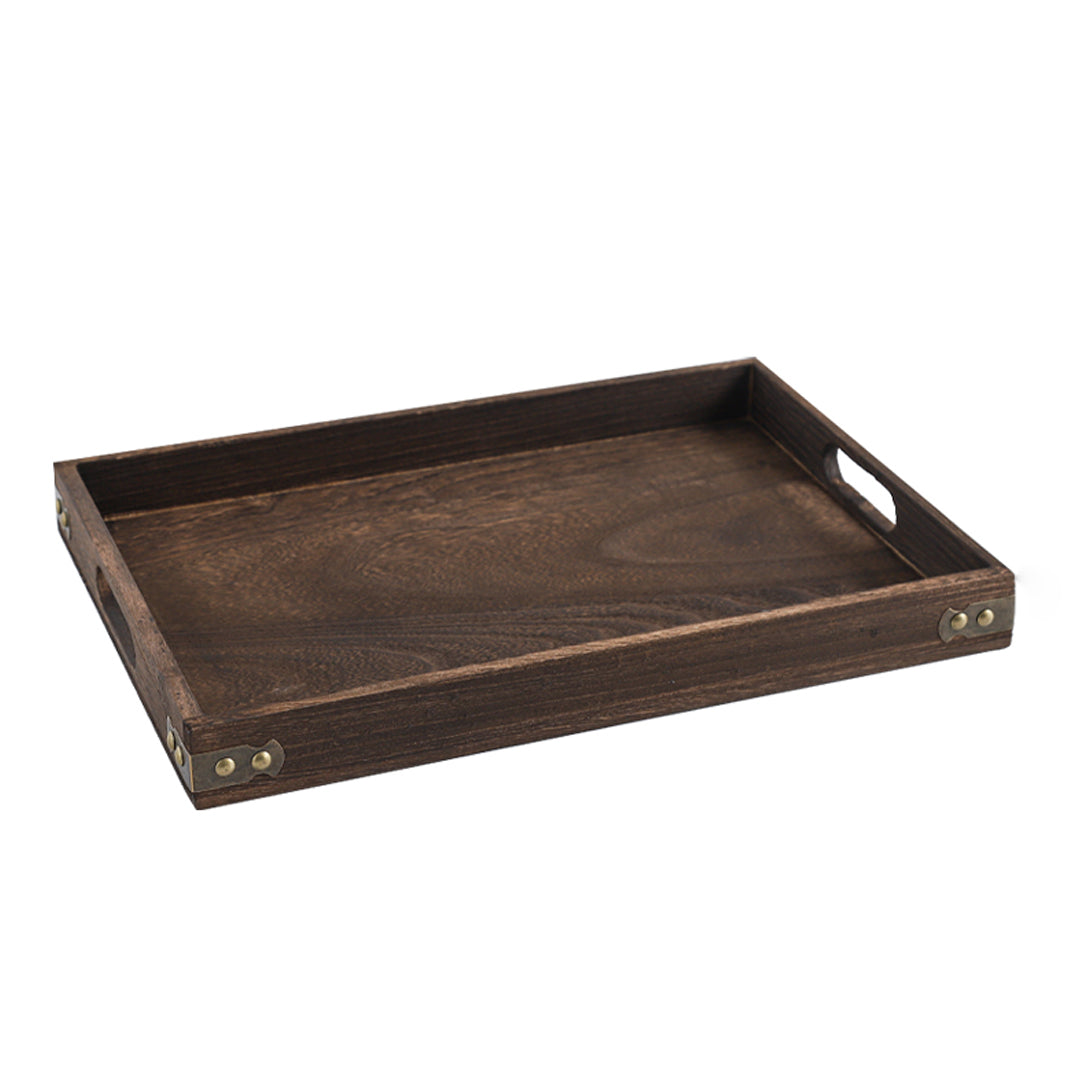 SOGA Large Walnut Rectangle Wooden Tray Breakfast Dinner Serving Board Tea Set Holder Kitchen Home Decor $ 37.90