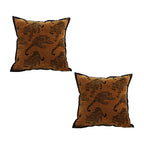 SOGA 2X 45cm Throw Pillow Dark Brown Leopard Square Retro Decorative Cushion for Living Room