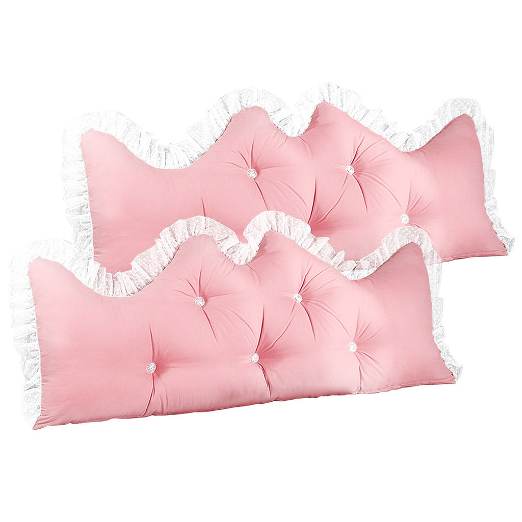 SOGA 2X 150cm Pink Princess Bed Pillow Headboard Backrest Bedside Tatami Sofa Cushion with Ruffle Lace Home Decor $ 193.90