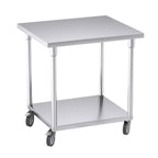 SOGA 80cm Commercial Catering Kitchen Stainless Steel Prep Work Bench Table with Wheels $ 626.90
