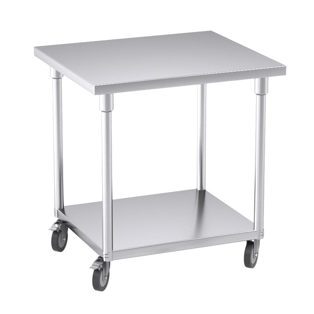 SOGA 80cm Commercial Catering Kitchen Stainless Steel Prep Work Bench Table with Wheels $ 626.90