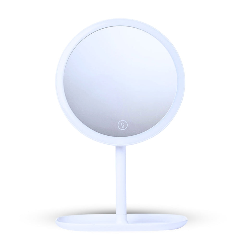 SOGA 26cm White Round Smart LED Makeup Bedroom Table Vanity Mirror Tricolor w/ 5x Magnification $ 33.50