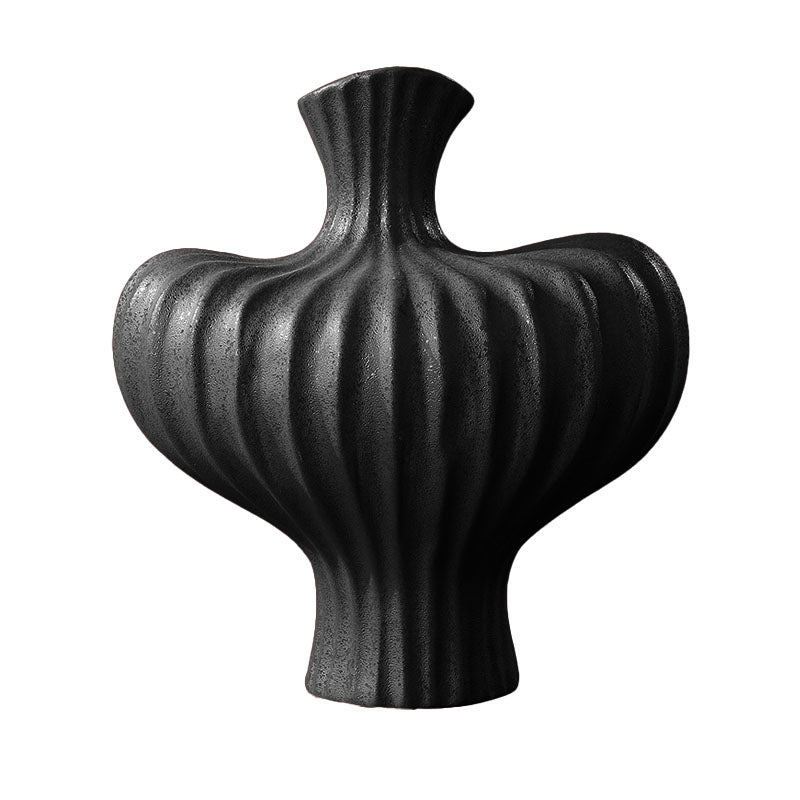 SOGA 28X30cm Ornament Large Matte Black Vases Countertop Decoration Accessories Porch Crafts Home Decor $ 102.50