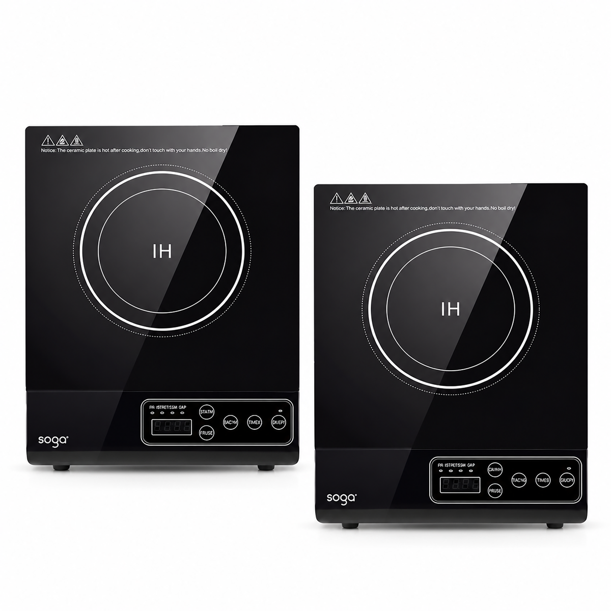 SOGA 2X 35.5cm Cooktop Electric Smart Induction Cook Top Portable Kitchen Cooker Cookware