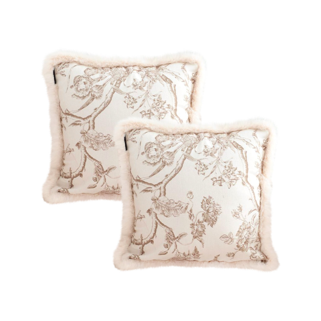SOGA 2X 45cm Light Luxury French Style Printed Plush Pillow Set Throw Pillow $ 129.50