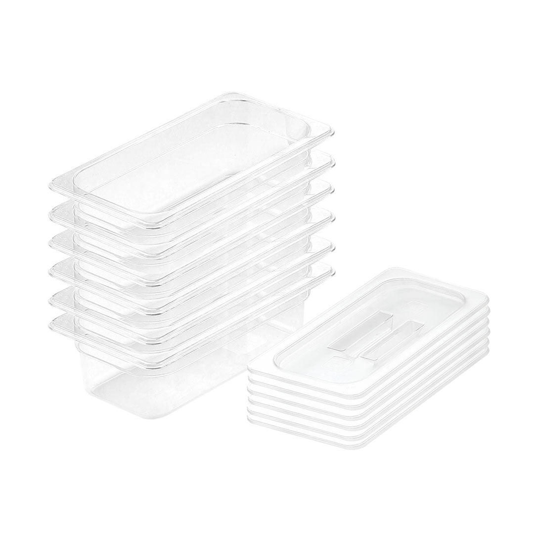 SOGA 100mm Clear Gastronorm GN Pan 1/3 Food Tray Storage Bundle of 6 with Lid $ 246.50