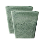 SOGA 2X 27cm Green Grey Square Resin Plant Flower Pot in Cement Pattern Planter Cachepot for Indoor Home Office $ 97.50