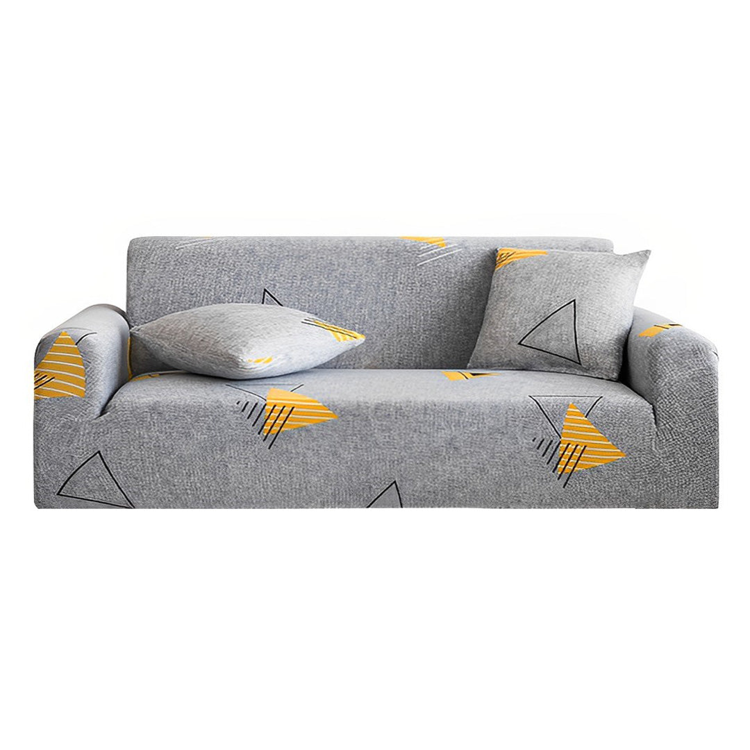SOGA 3-Seater Geometric Print Sofa Cover Couch Protector High Stretch Lounge Slipcover Home Decor $ 46.90