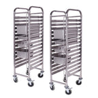 SOGA 2x Gastronorm Trolley 16 Tier Stainless Steel Bakery Trolley Suits GN 1/1 Pans $ 786.90