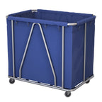 SOGA Stainless Steel Commercial Large Soiled Linen Laundry Trolley Cart with Wheels Blue $ 333.50