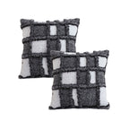 SOGA 2X 50cm Bohemian Gray Fringe Checkerboard Textured Throw Pillow $ 137.90