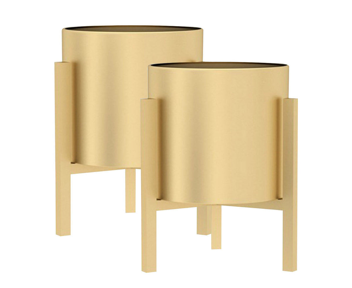 SOGA 2X 30CM Gold Metal Plant Stand with Flower Pot Holder Corner Shelving Rack Indoor Display $ 86.50