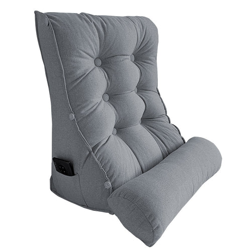 SOGA 45cm Silver Triangular Wedge Lumbar Pillow Headboard Backrest Sofa Bed Cushion Home Decor $ 83.50