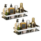 SOGA 2X Silver Wall-Mounted Rectangular Bathroom Storage Organiser Space Saving Adhesive Shelf Rack $ 79.90