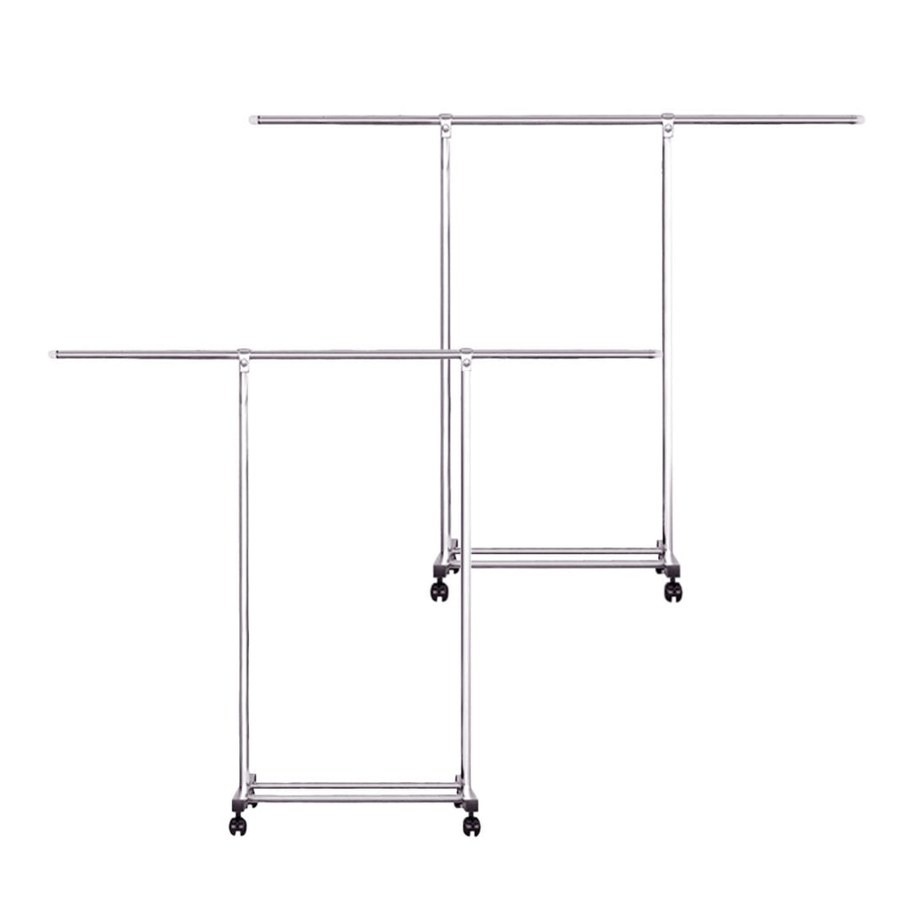 SOGA 2X 180cm Stainless Steel Floor-Standing Clothes Rack - Durable and Space-Saving Laundry Organizer $ 166.50