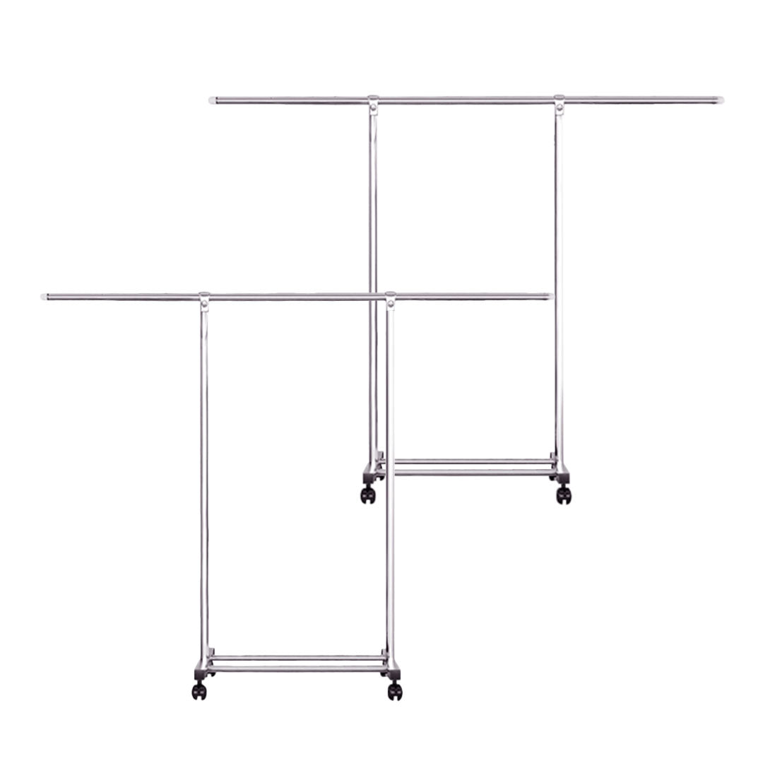 SOGA 2X 180cm Stainless Steel Floor-Standing Clothes Rack - Durable and Space-Saving Laundry Organizer $ 166.50