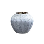 SOGA 21x22cm White and Grey Small Ceramic Flower Vase Elegant Living Room Home Decor