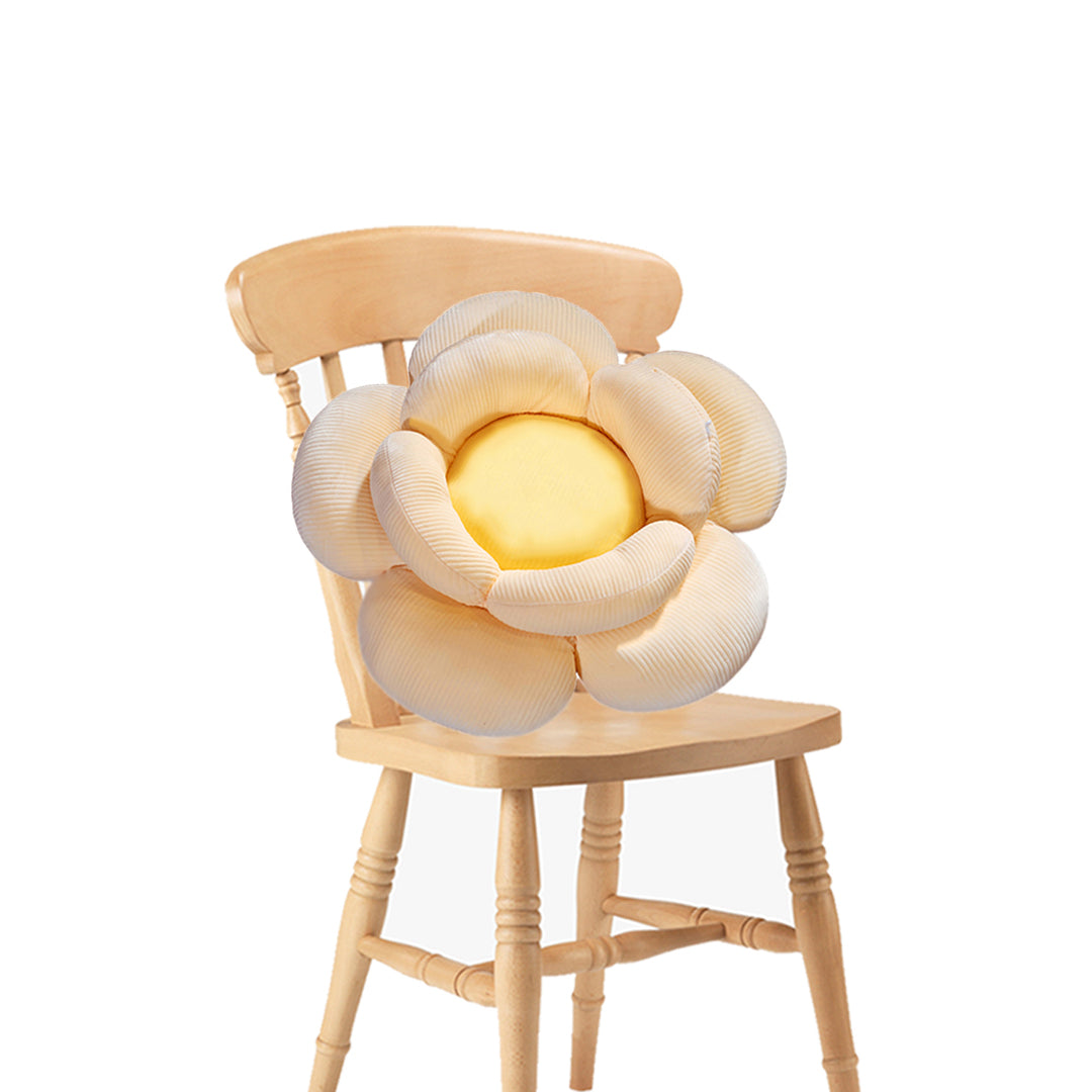 SOGA Beige Double Flower Shape Cushion Soft Bedside Floor Plush Pillow Home Decor $ 83.50