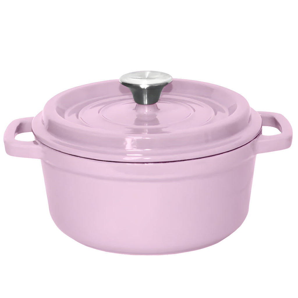SOGA 24cm Pink Cast Iron Ceramic Stewpot Casserole Stew Cooking Pot With Lid $ 111.50