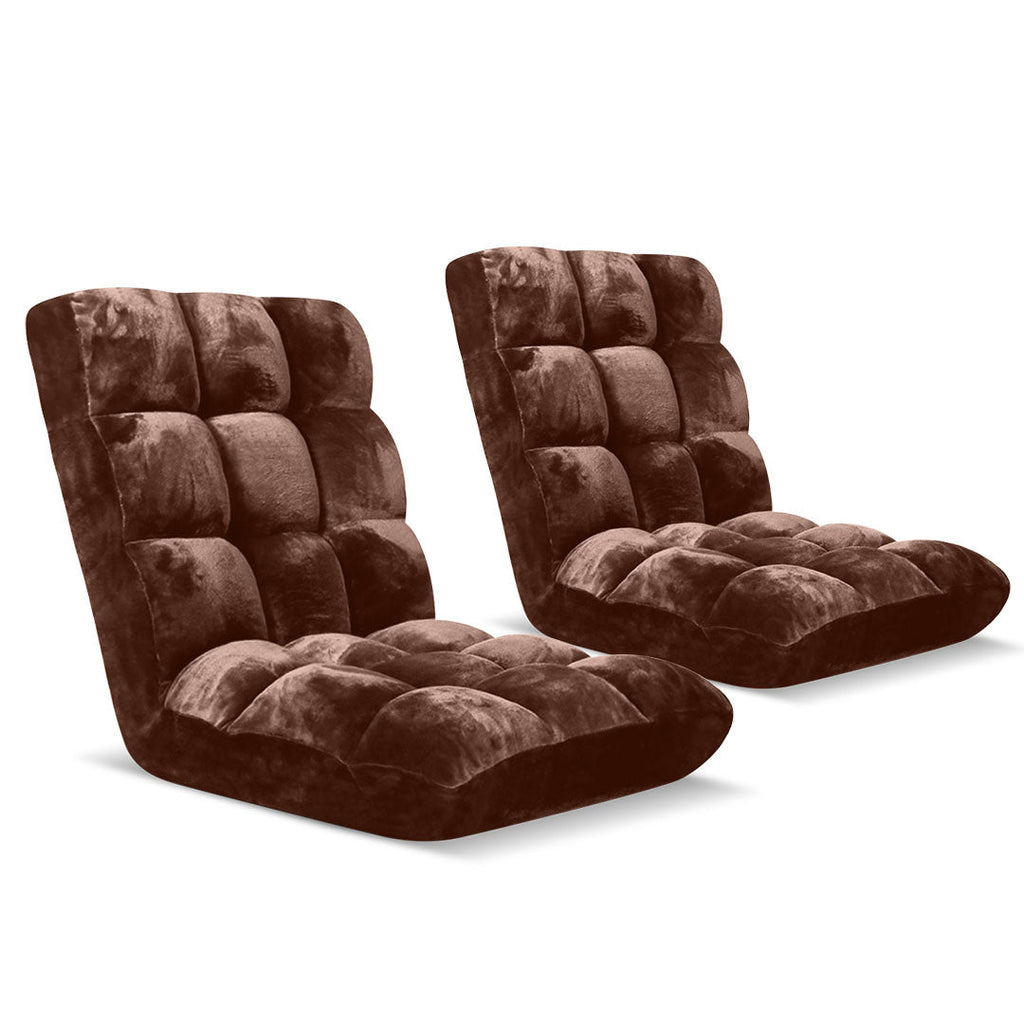 SOGA 2X Floor Recliner Folding Lounge Sofa Futon Couch Folding Chair Cushion Coffee $ 183.50