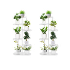SOGA 2X 6 Tier 7 Pots White Metal Plant Rack Flowerpot Storage Display Stand Holder Home Garden Decor $ 151.50