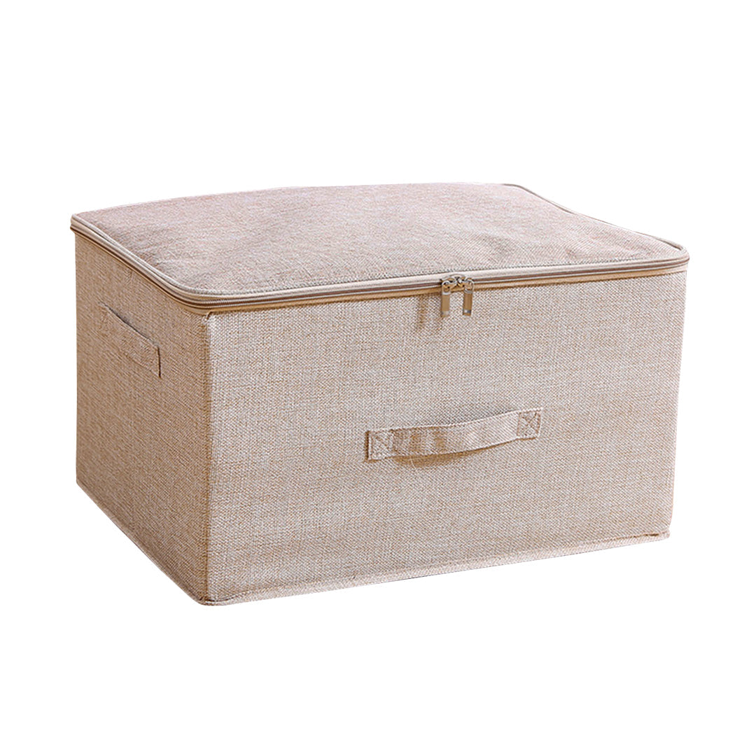 SOGA Beige Large Portable Double Zipper Storage Box Moisture Proof Clothes Basket Foldable Home Organiser $ 33.50