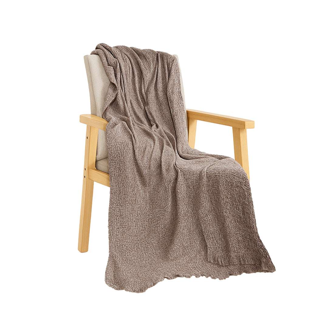 SOGA 130x190cm Misty Beige Blanket – Houndstooth Tassel Throw $ 88