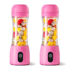 SOGA 2x 380ml Portable Mini USB Rechargeable Handheld Fruit Mixer Juicer Pink $ 85.50