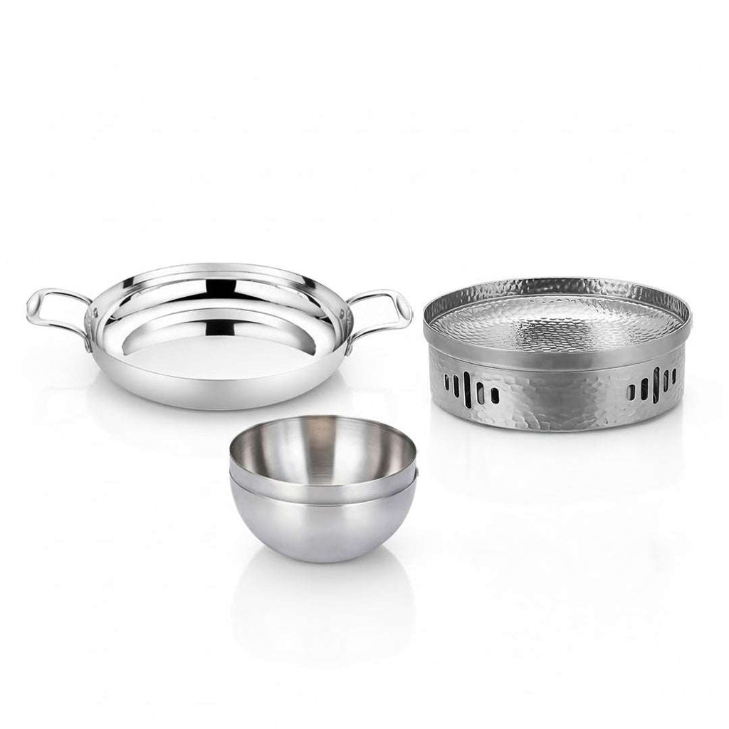 SOGA Kitchenware Bundle – Silver Dry Pots & Elegant Salad Bowl for Essential Kitchen Use $ 168